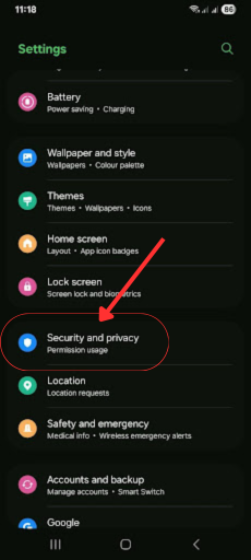 security and privacy permission to install apk file screenshot