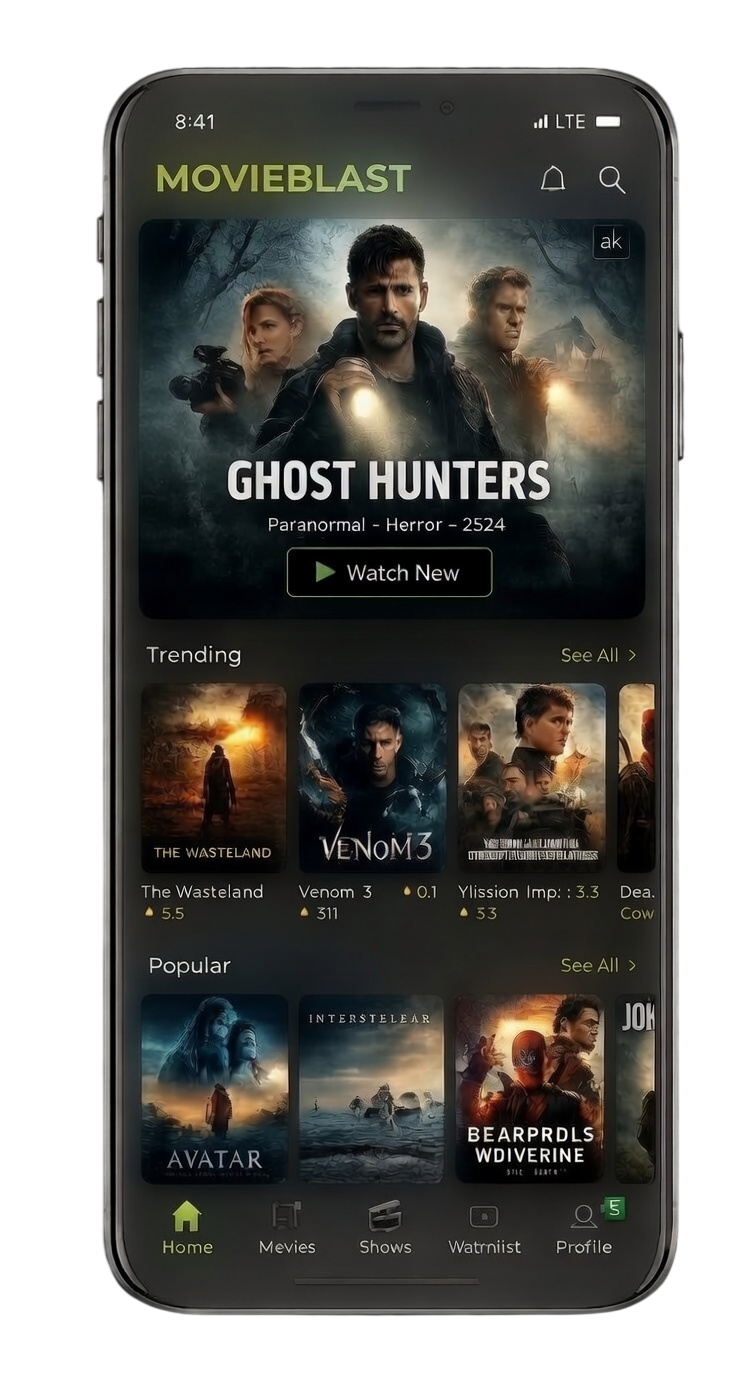 moiveblast app trending section 